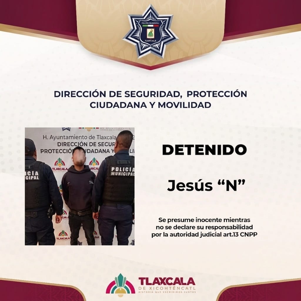 Policía Municipal de Tlaxcala frustra intento de ingreso de persona en estado inconveniente a la sede del Ayuntamiento